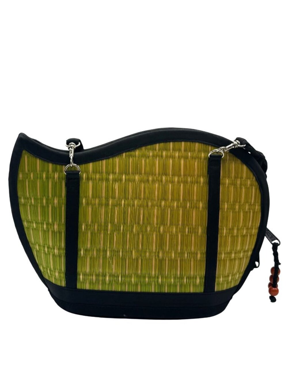 Baskets of Cambodia Kiri Wave Shoulder Bag Purse Medium Green Woven 2032 - Picture 11 of 15
